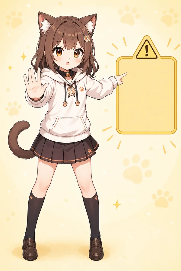 重要事項を指差して注意を促すAssistCat